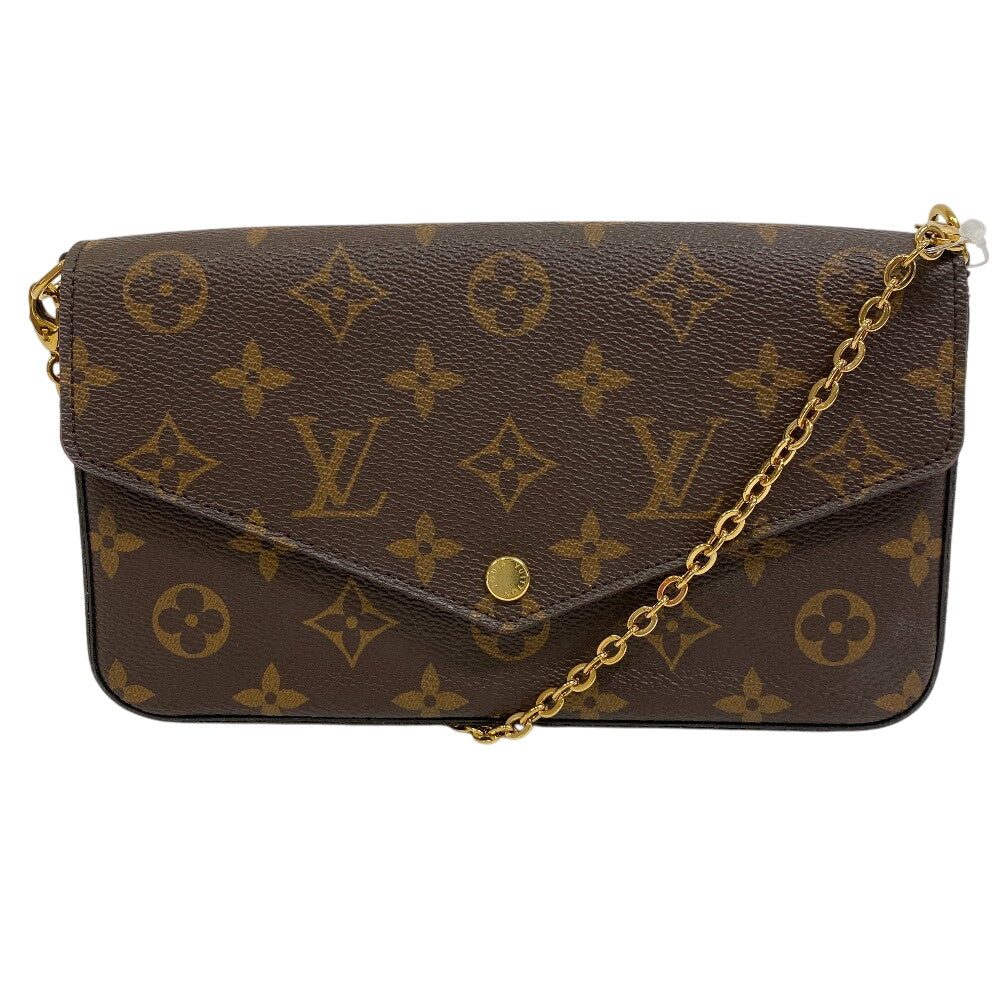 LOUIS VUITTON Pochette leather black Monogram Pochette Felice