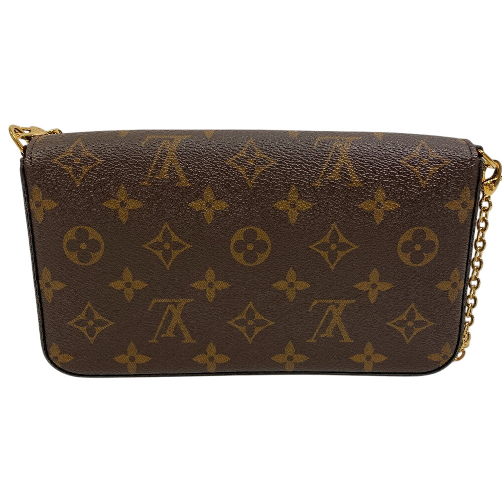 LOUIS VUITTON Pochette leather black Monogram Pochette Felice