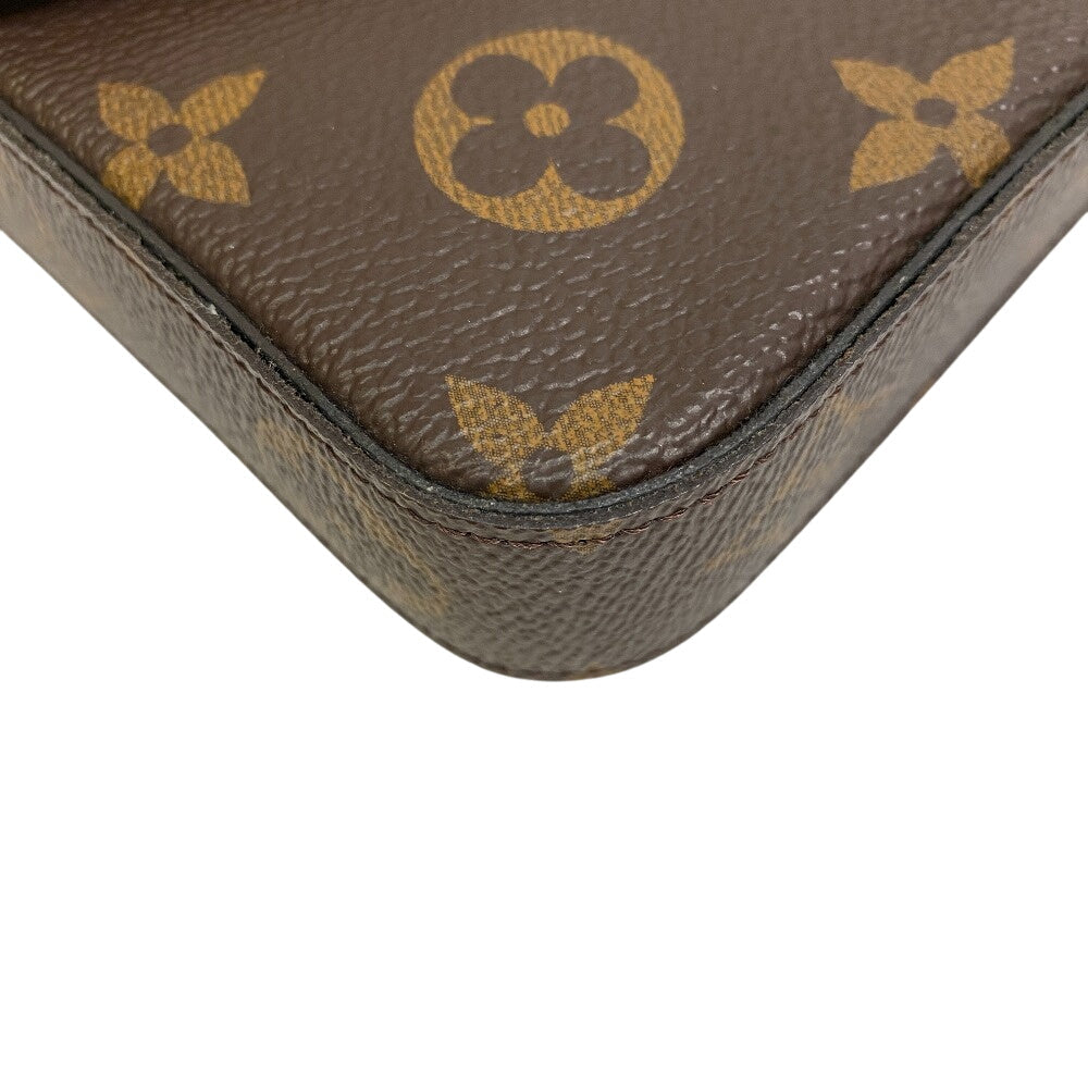 LOUIS VUITTON Pochette leather black Monogram Pochette Felice