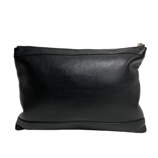 BALENCIAGA Clutch bag 373834 leather black business bag mens(Unisex)