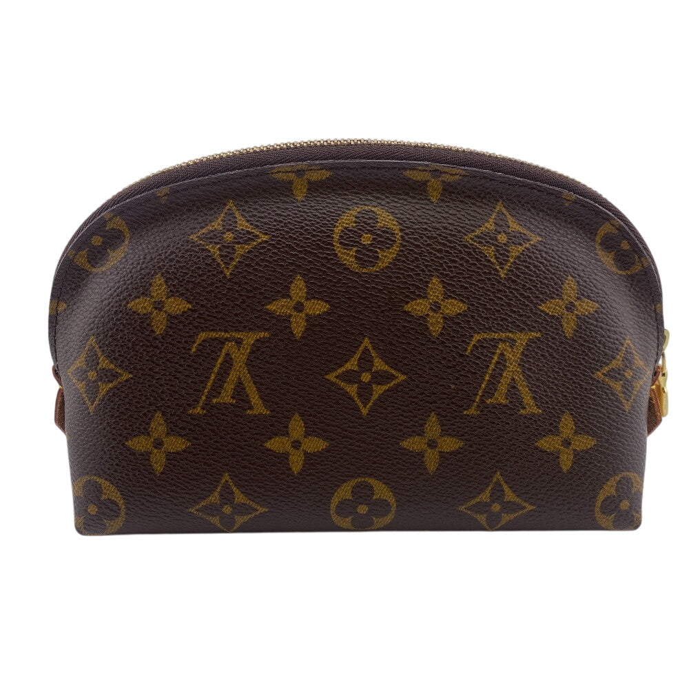 LOUIS VUITTON Cosmetics Pouch leather Brown Cosmetics Pouch Monogram Pochette CosmetiquePM Women
