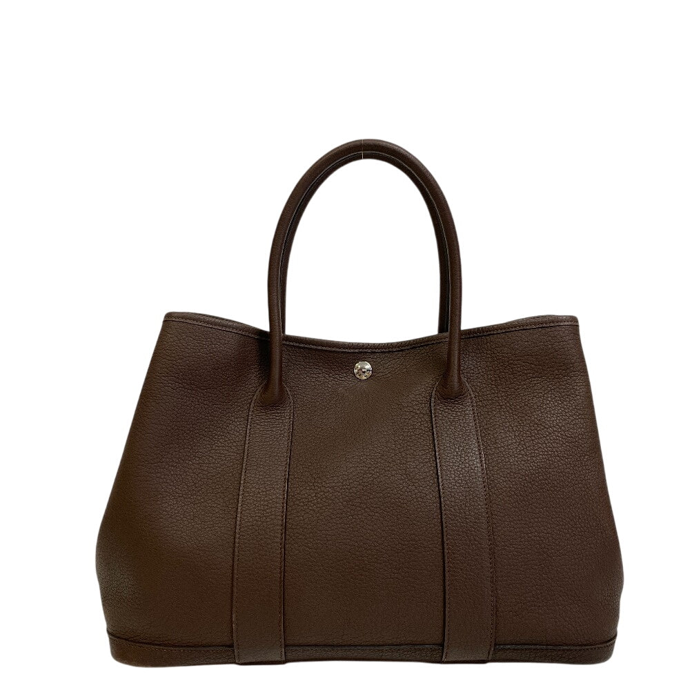 HERMES Tote Bag Leather, Negonda Brown Garden party MM Women