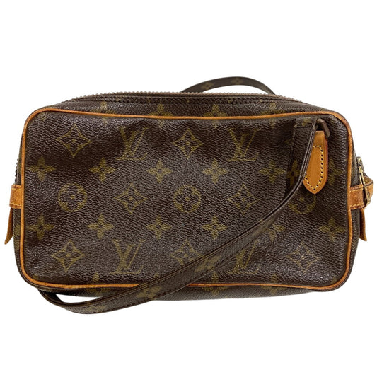 LOUIS VUITTON Shoulder Bag Monogram canvas, leather Brown Monogram Marley Bandouliere Pochette