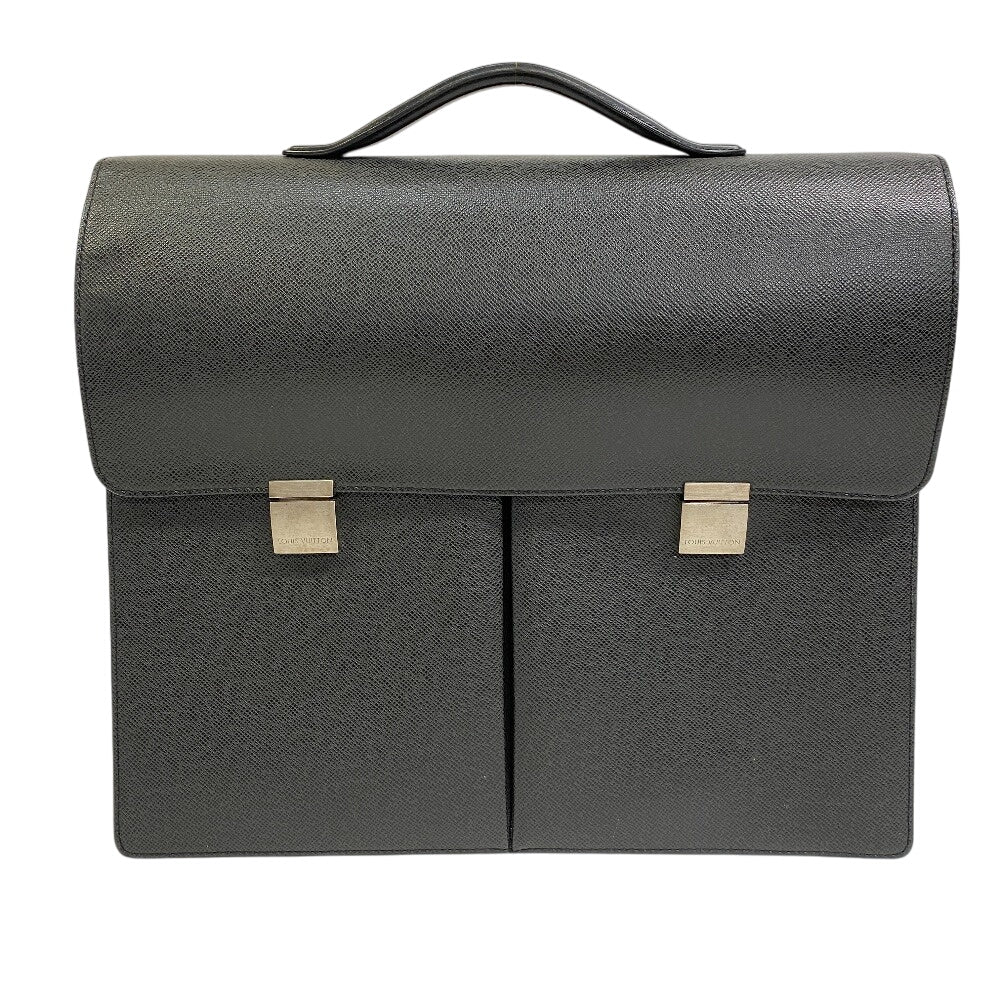 LOUIS VUITTON Business bag Taiga Leather black Taiga SELVIET Kazan