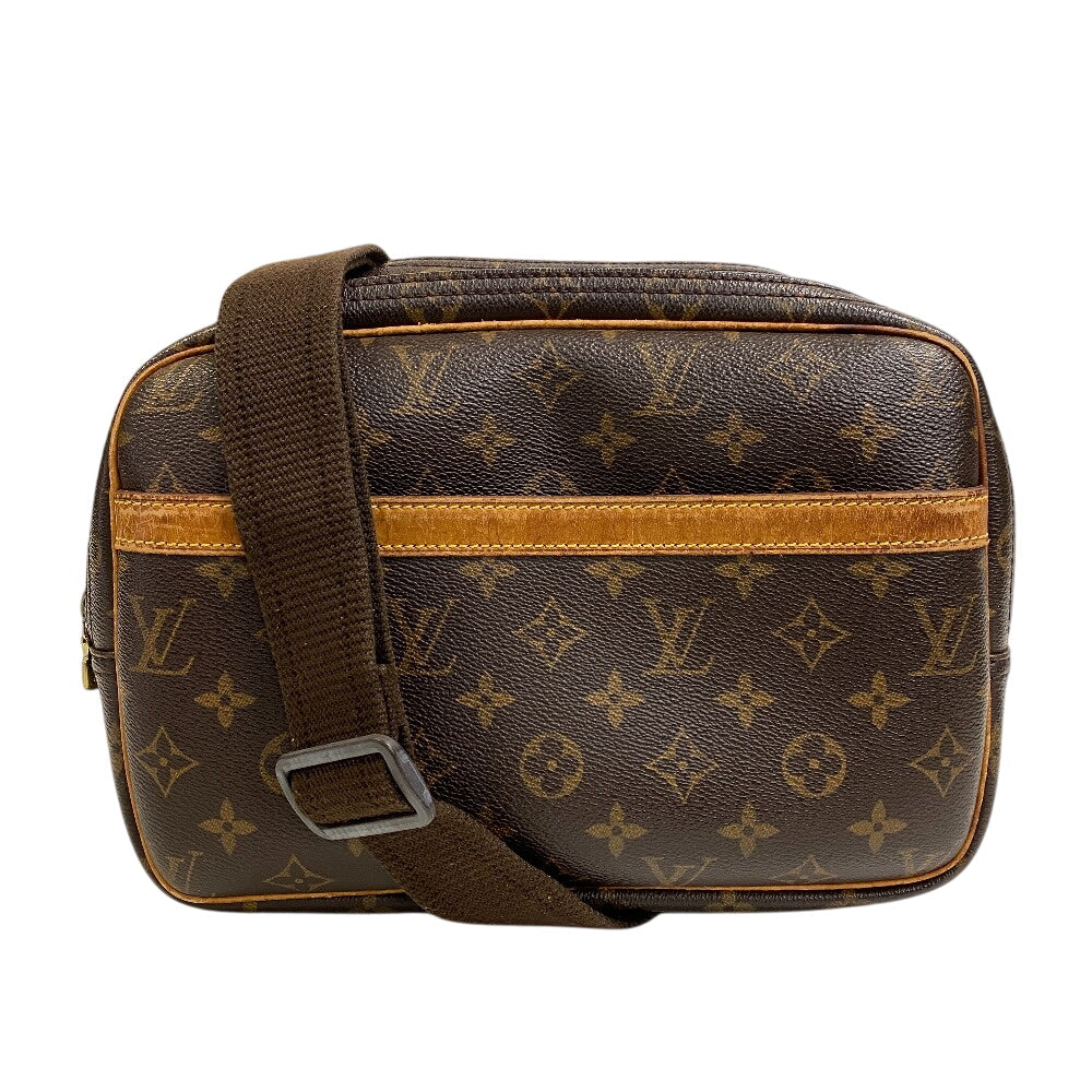 LOUIS VUITTON Shoulder Bag leather Brown Monogram Reporter PM