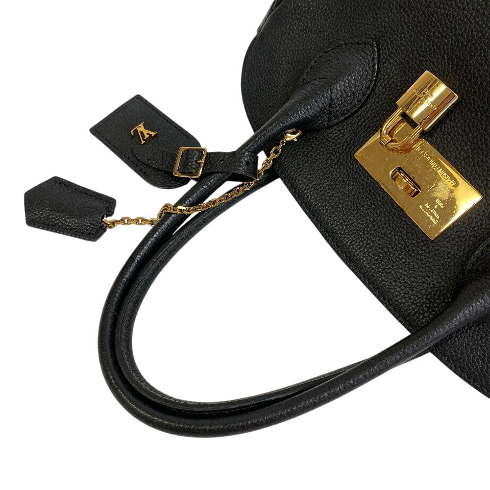 LOUIS VUITTON Handbag Taurillon Clemence, Leather black Mira PM