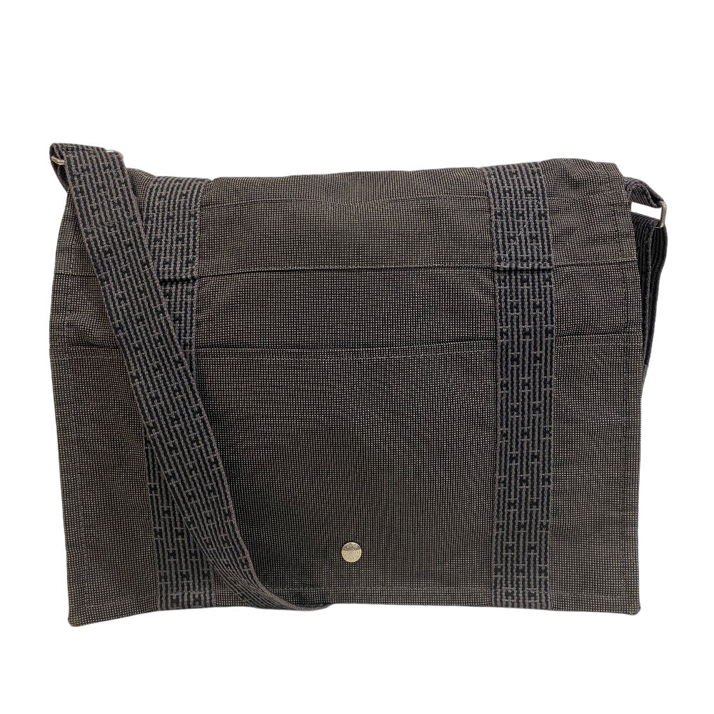 HERMES Shoulder Bag canvas gray Her Line Bassus MM