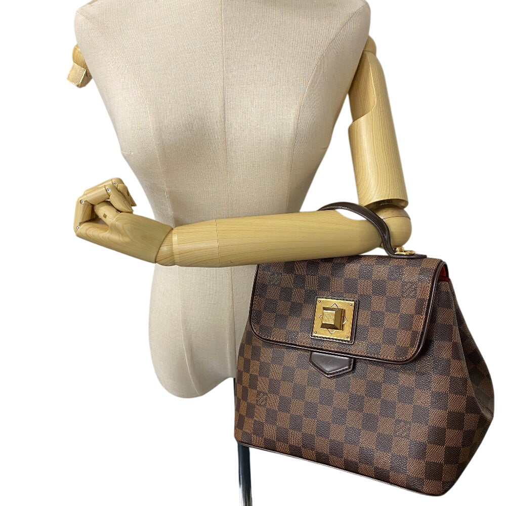 LOUIS VUITTON Handbag leather Brown Damier Bergamo PM