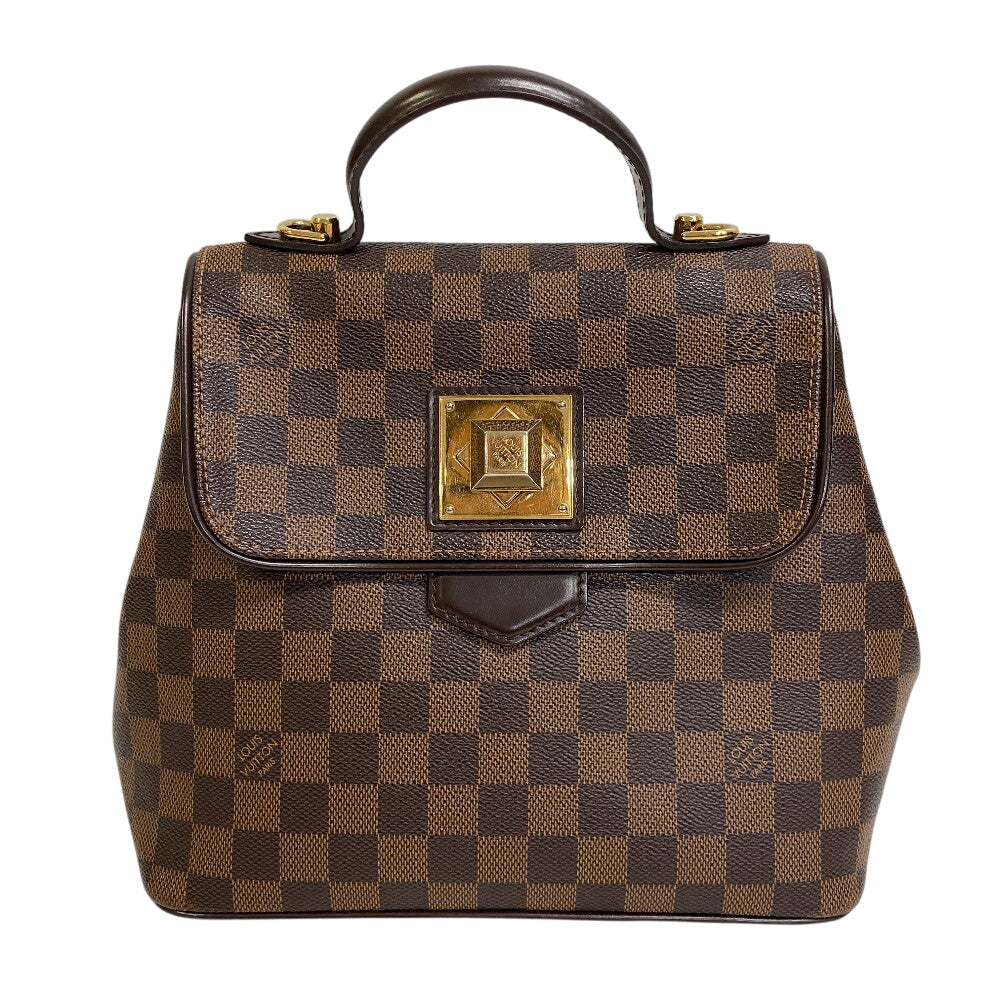 LOUIS VUITTON Handbag leather Brown Damier Bergamo PM