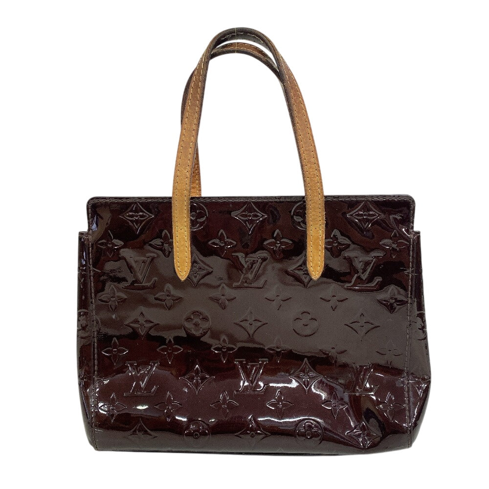 LOUIS VUITTON Handbag Vernis/PVC coated canvas Brown Monogram Vernis Catalina BB