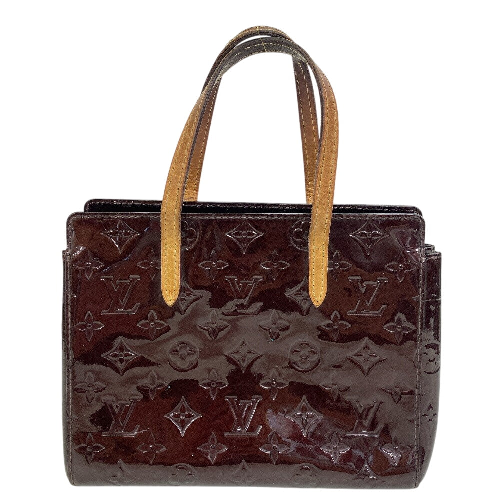 LOUIS VUITTON Handbag Vernis/PVC coated canvas Brown Monogram Vernis Catalina BB
