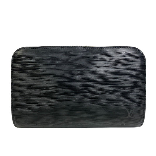 LOUIS VUITTON Clutch bag leather black Epi Noir Baikal