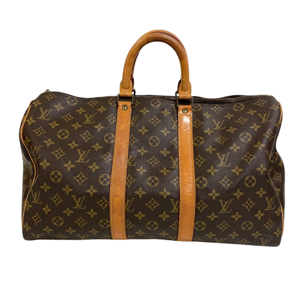 LOUIS VUITTON Boston Duffel bag Monogram, Leather Brown Monogram Pattern Keepall 45