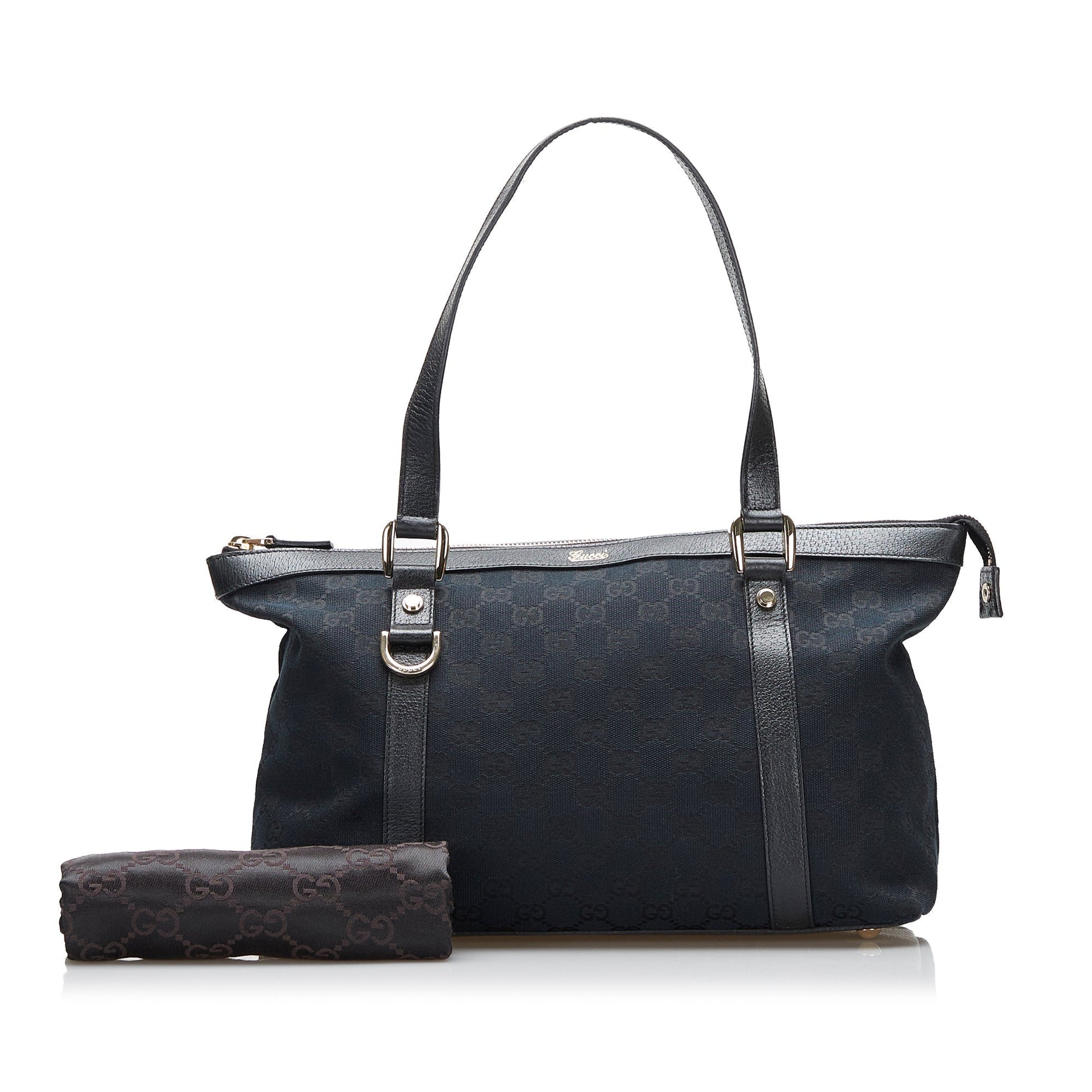 Gucci Abbey Leather Canvas Shoulder Bag Style 3