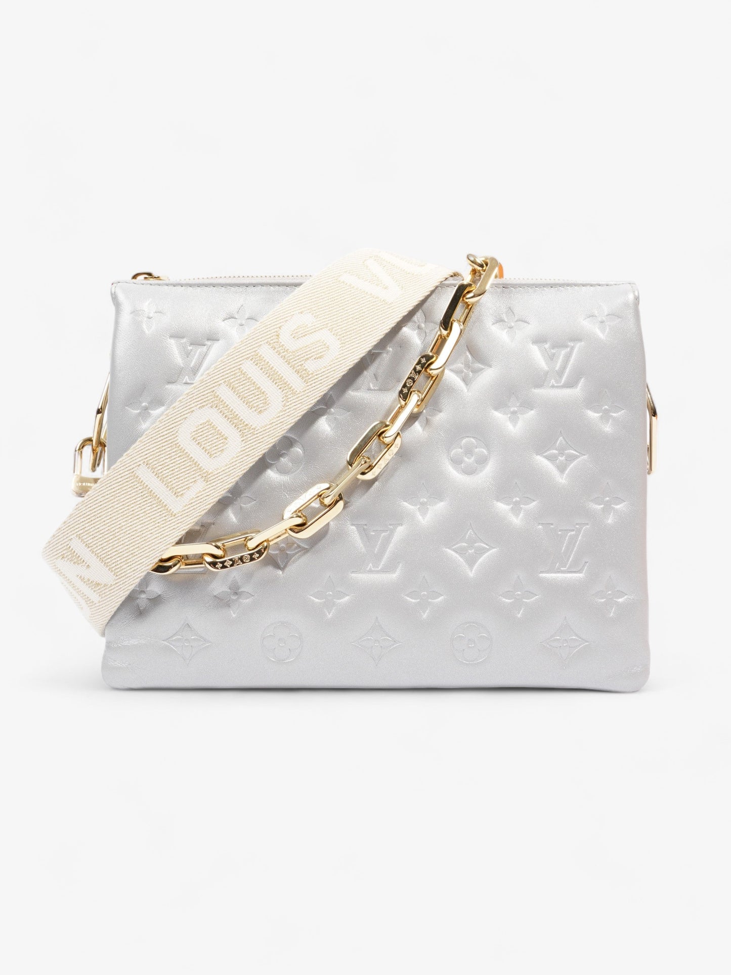 Louis Vuitton Coussin Silver Lambskin Leather PM