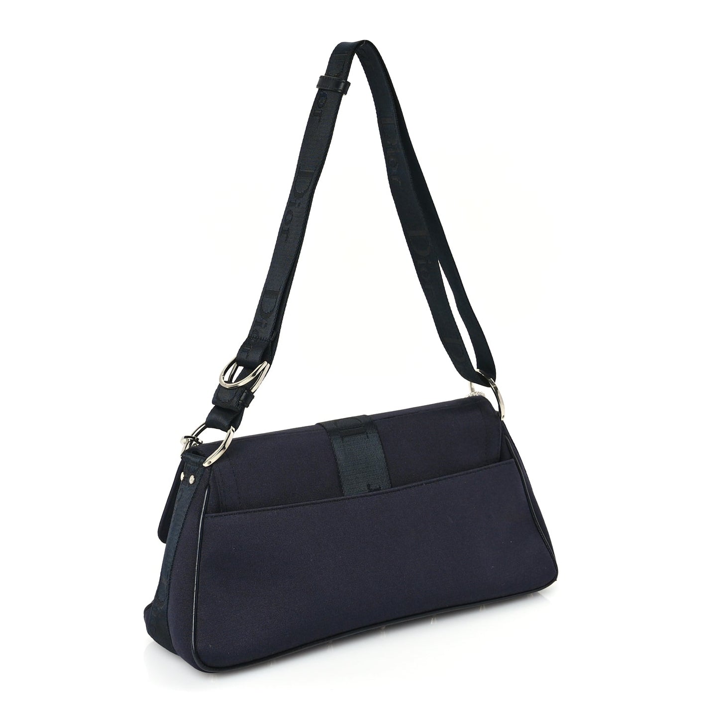 Christian Dior Silk Jersey Crystal Hardcore Bag Navy