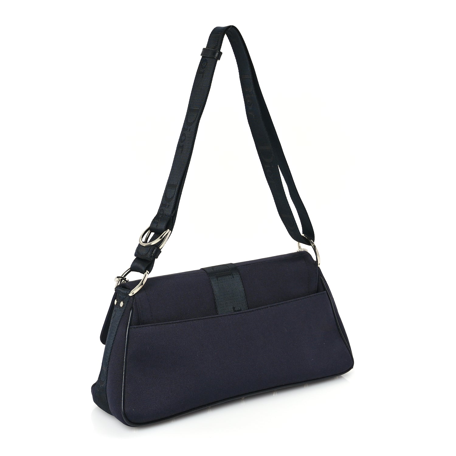 Christian Dior Silk Jersey Crystal Hardcore Bag Navy