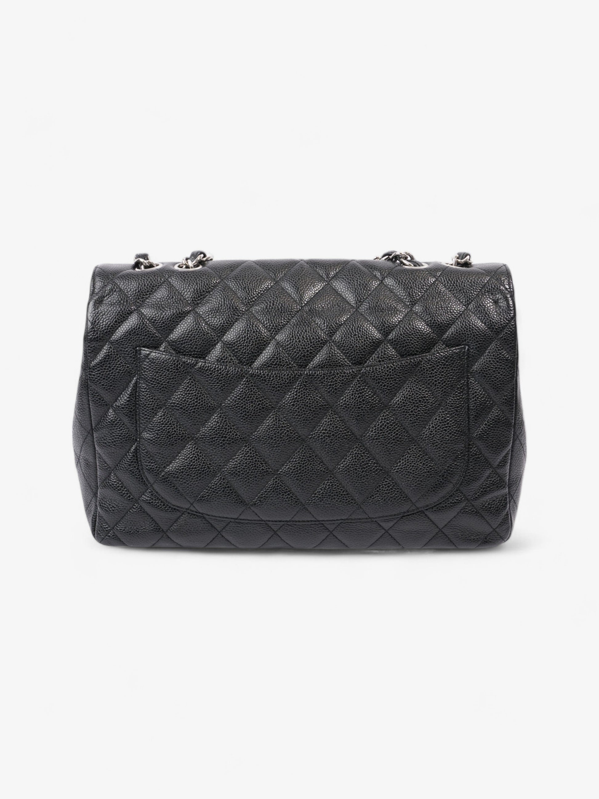 Chanel Classic Single Flap Black Caviar Leather Jumbo