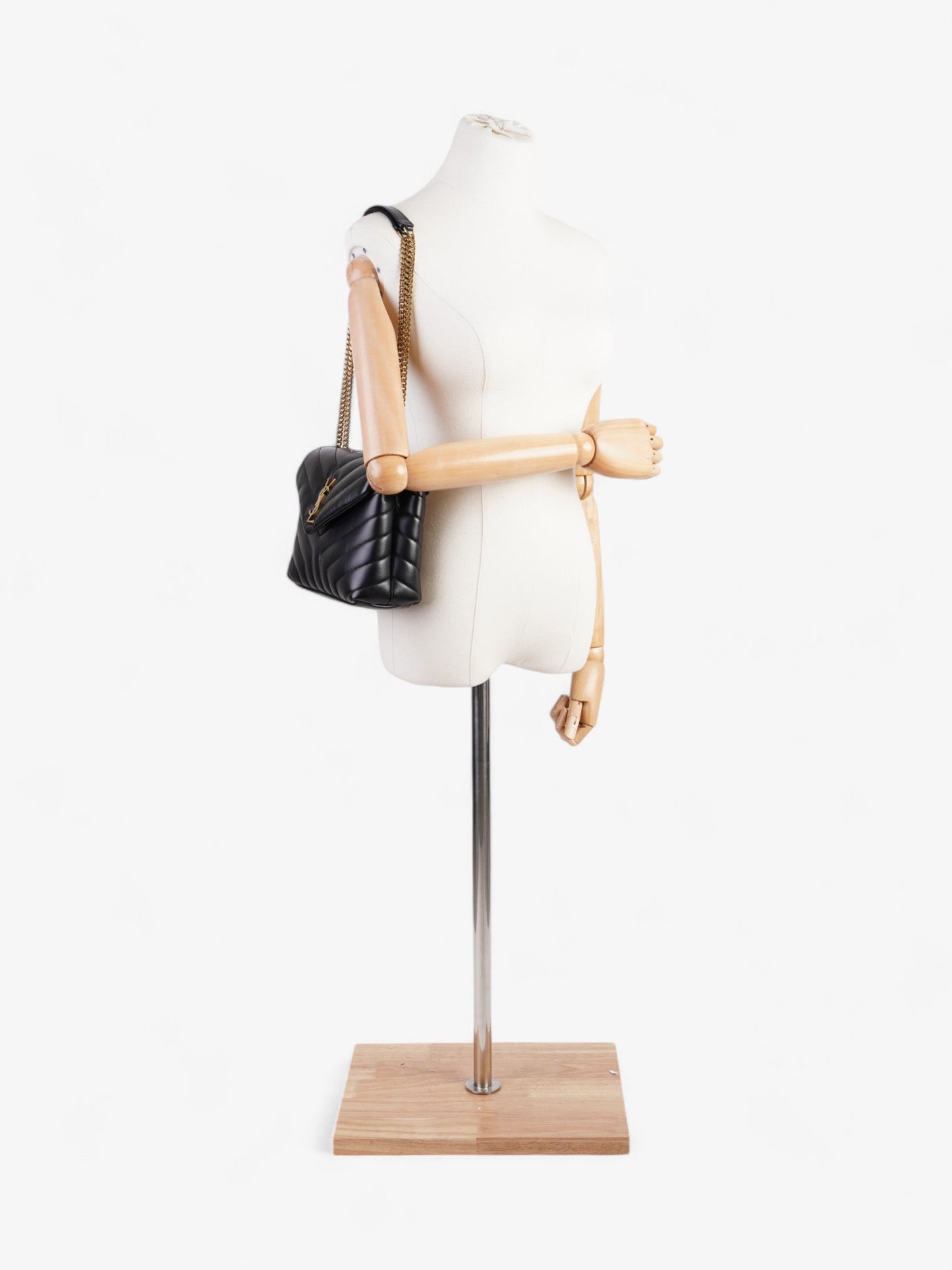 Saint Laurent Lou Lou Black Calfskin Leather Small