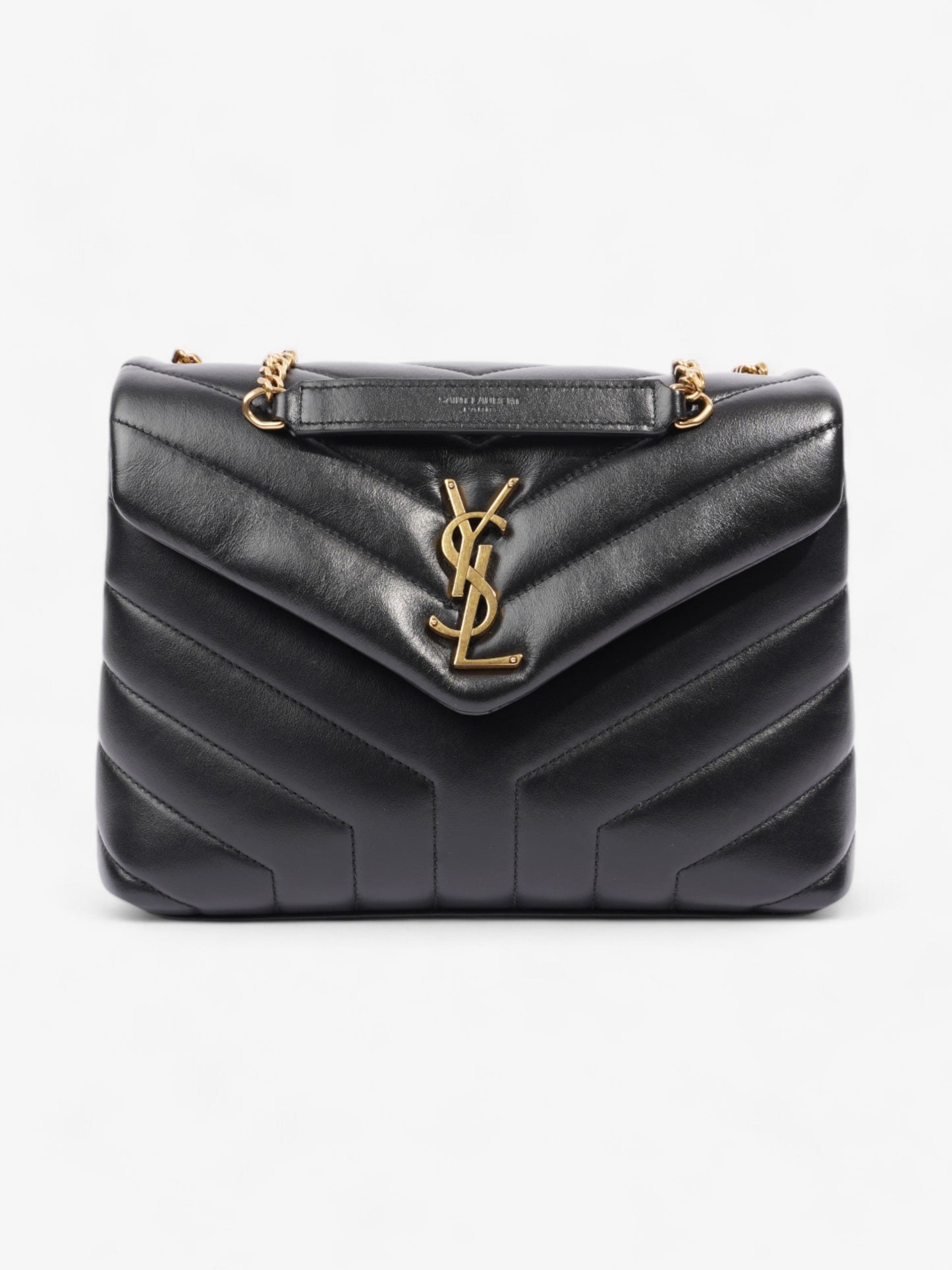 Saint Laurent Lou Lou Black Calfskin Leather Small