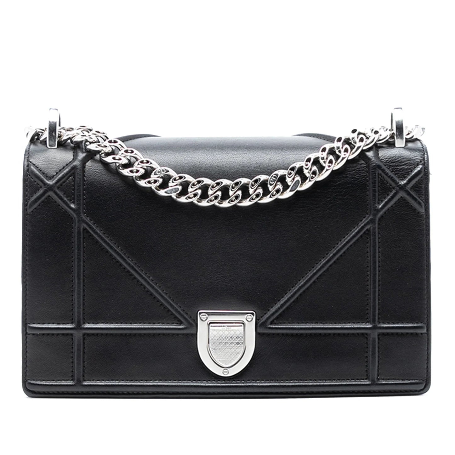 Black Dior Small Lambskin Diorama Flap Crossbody Bag