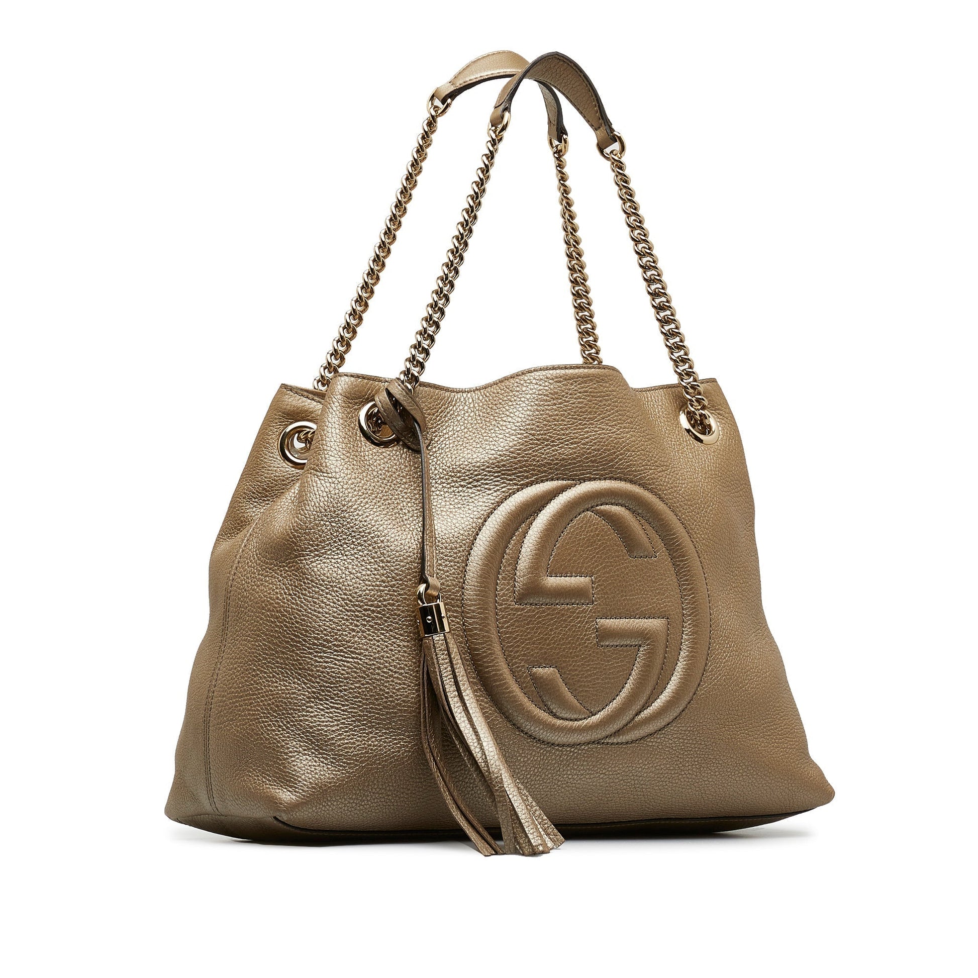 Gucci Soho Gold Leather Chain Tote
