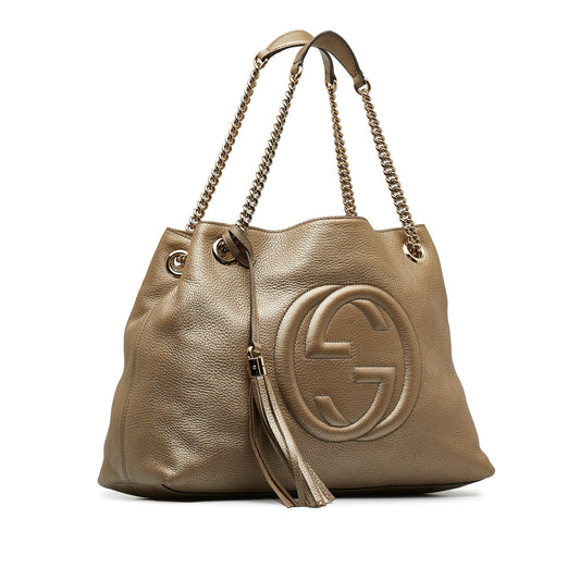 Gucci Soho Gold Leather Chain Tote