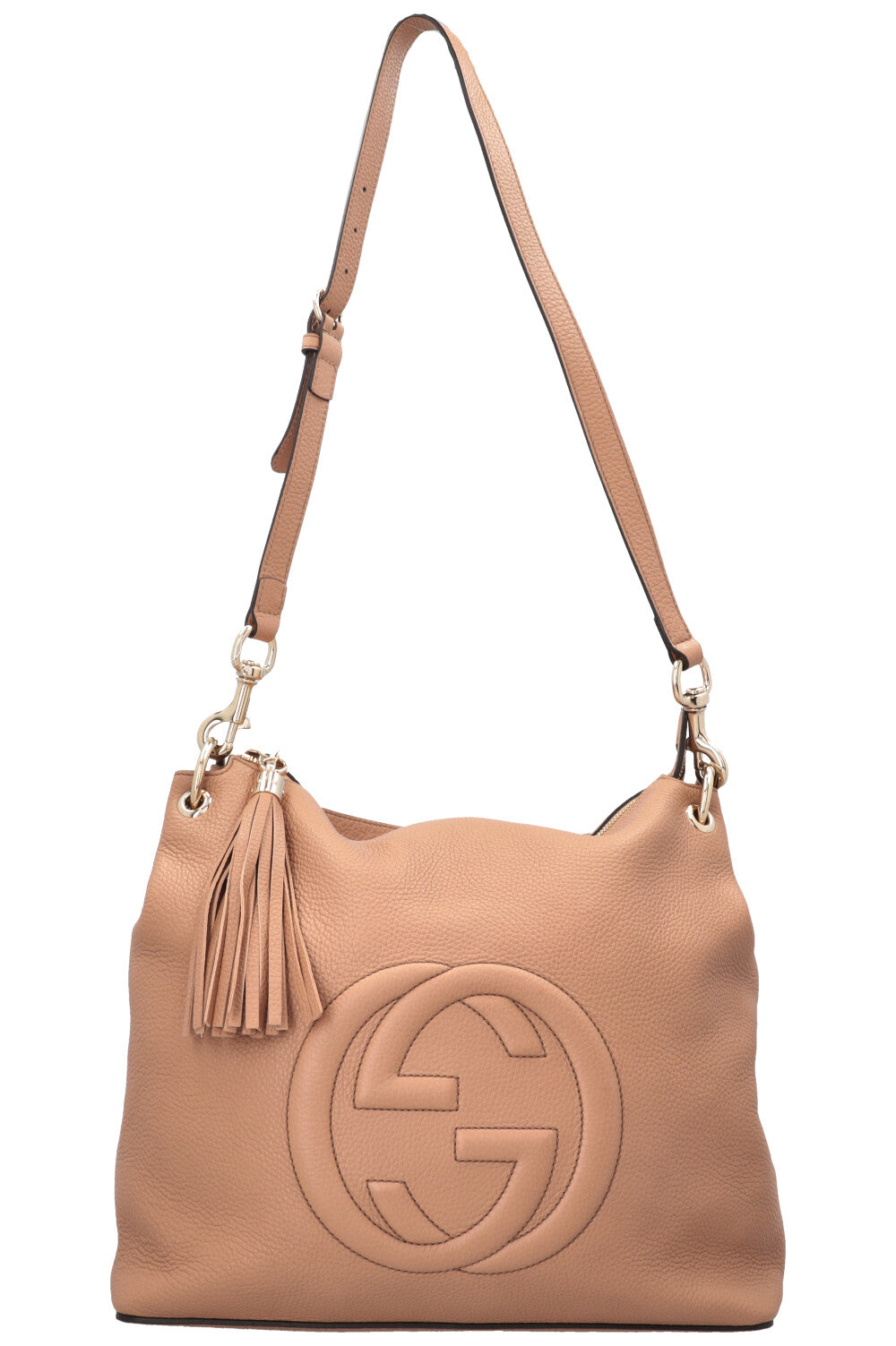 GUCCI Soho Tassel Hobo Bag Beige