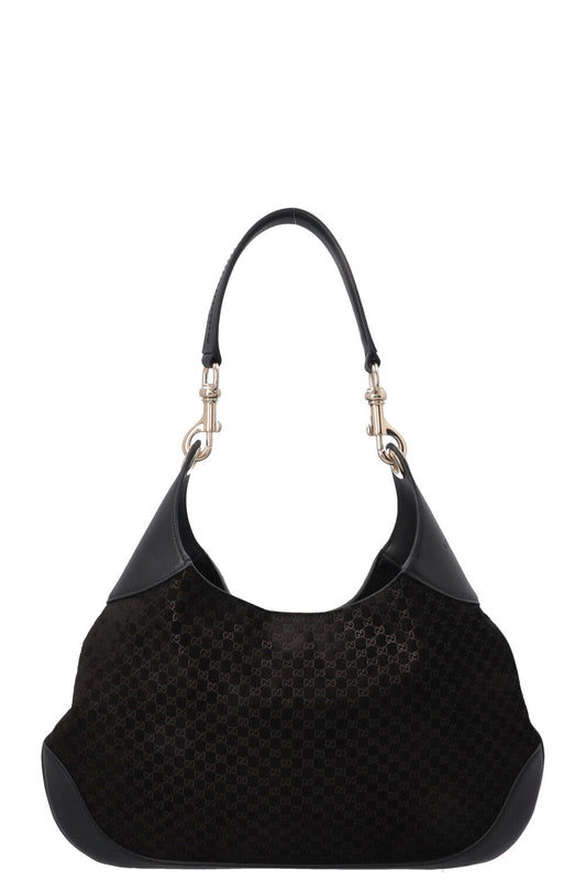 GUCCI B Shoulder Bag Suede Black