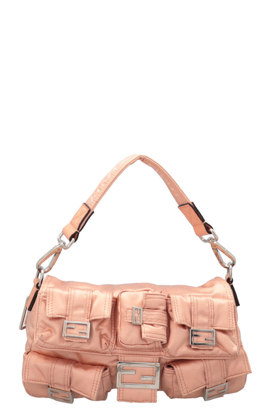 FENDI Multipocket Baguette Nylon Baby Pink