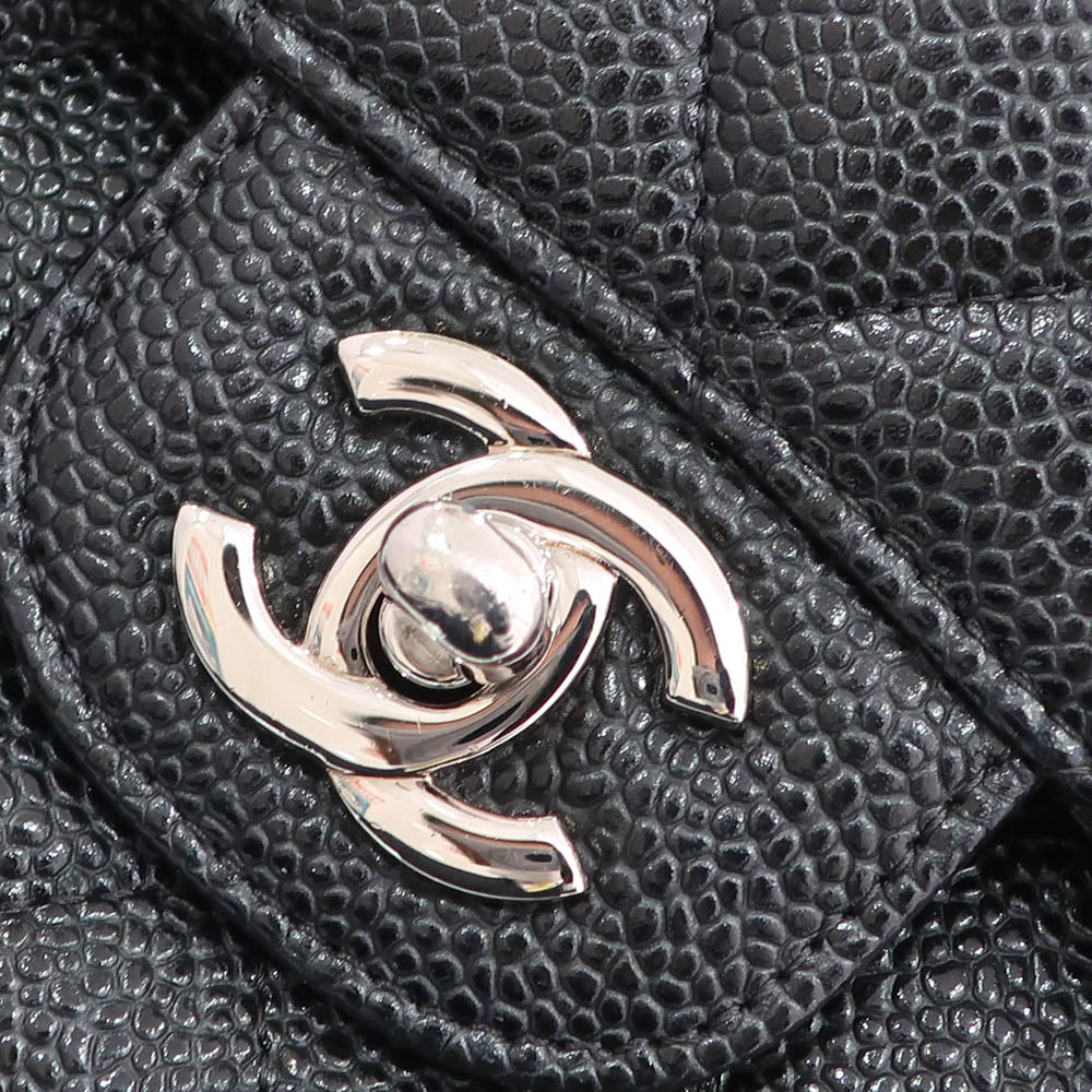 Chanel Bag Matrasse 25 A01112 Chain Shoulder CC Mark W Flap Caviar S BK/SV G Women 19th Eight-digit Card Bag Box