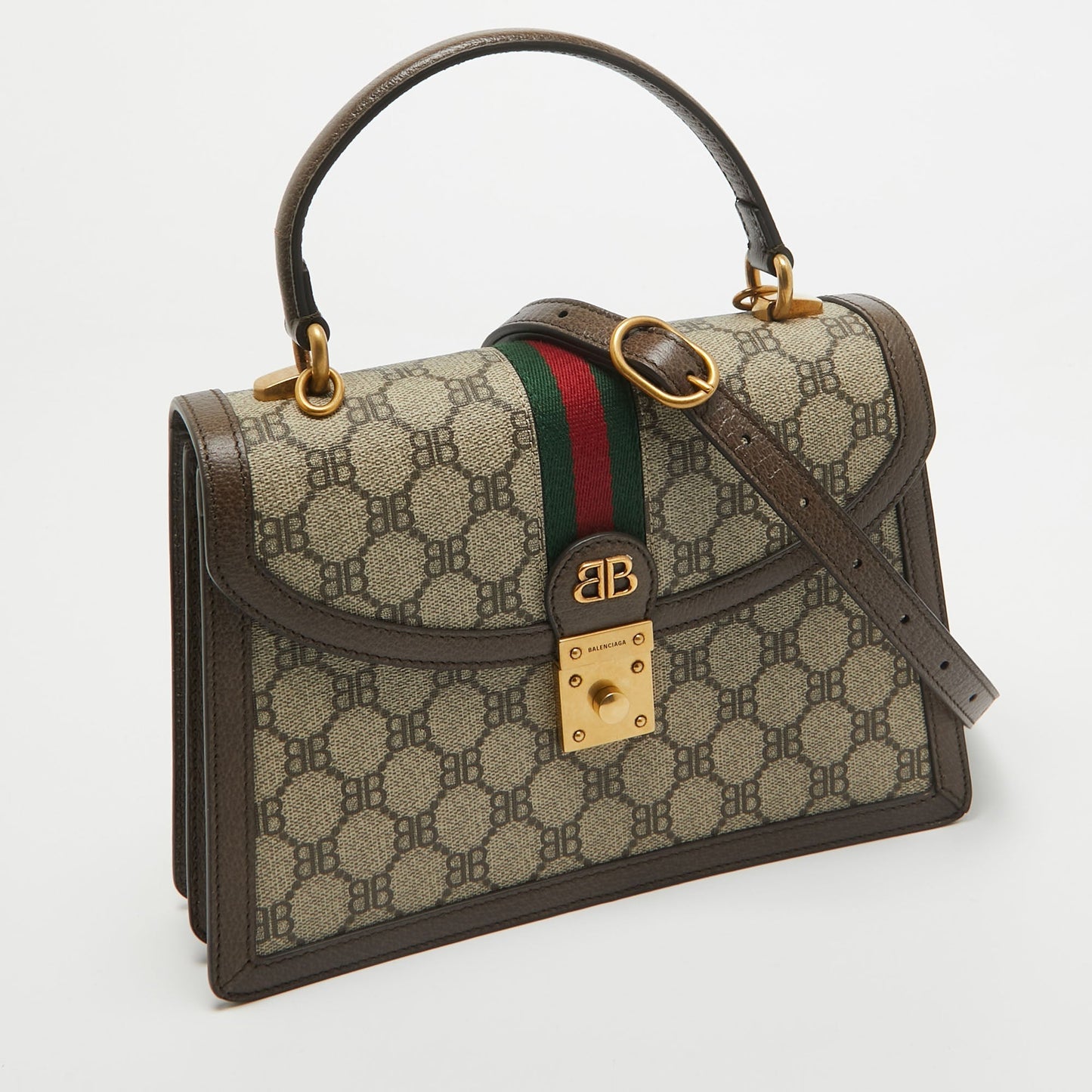 Luxury Balenciaga Trending 2025 X Gucci Brown/beige Coated Canvas And Leather The Hacker Project Bag