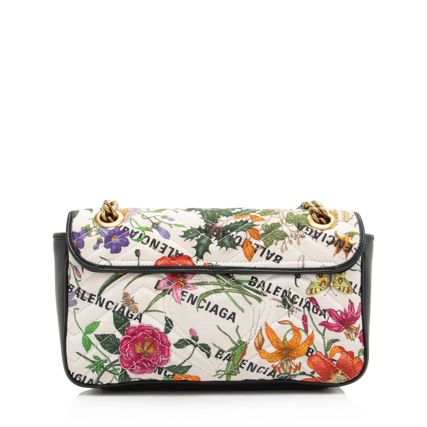 Gucci x Luxury Balenciaga Trending 2026 Canvas Flora GG Marmont The Hacker Project Small Flap Shoulder Bag