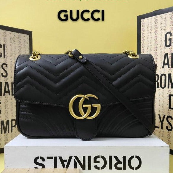 Gucci GG Marmont Leather Chain Shoulder Bag Style 25