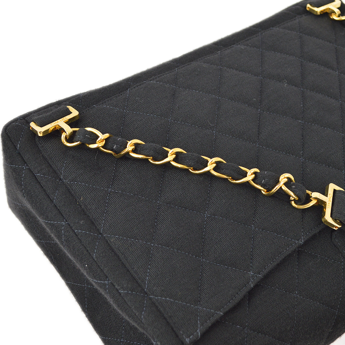 Chanel Black Cotton Backpack