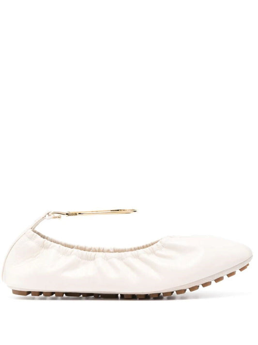 Fendi Women Filo Leather Ballerinas