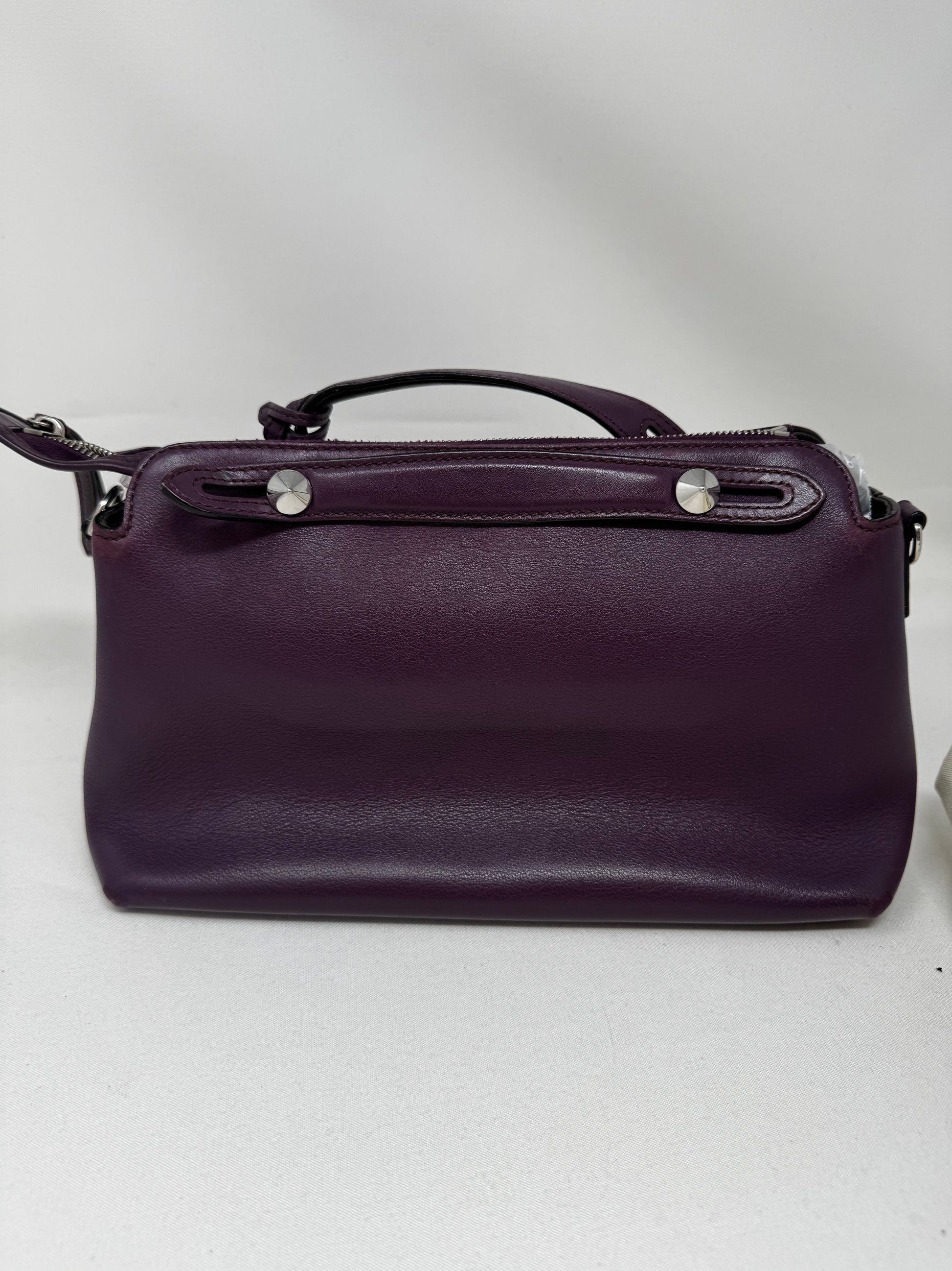 Fendi Aubergine Calfskin Leather Mini By the Way Bag BJ1-06
