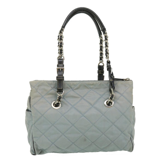 Prada Chain Shoulder Bag Nylon Light Blue