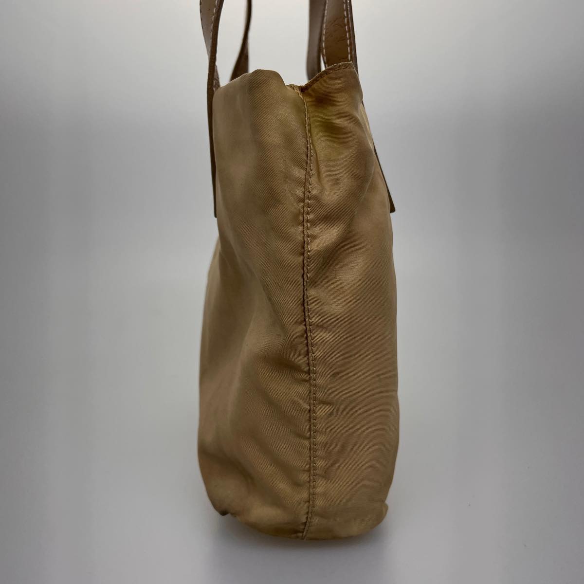 Prada Hand Bag Nylon Beige
