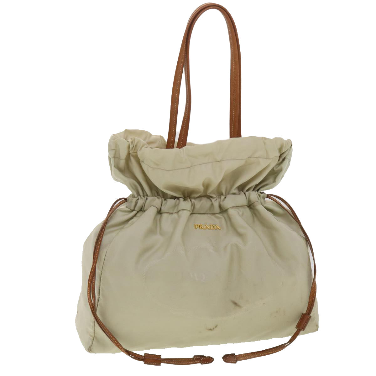 Prada Shoulder Bag Nylon Beige