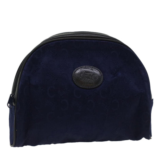 Luxury CELINE C Macadam Pouch Canvas Navy Black ac2167