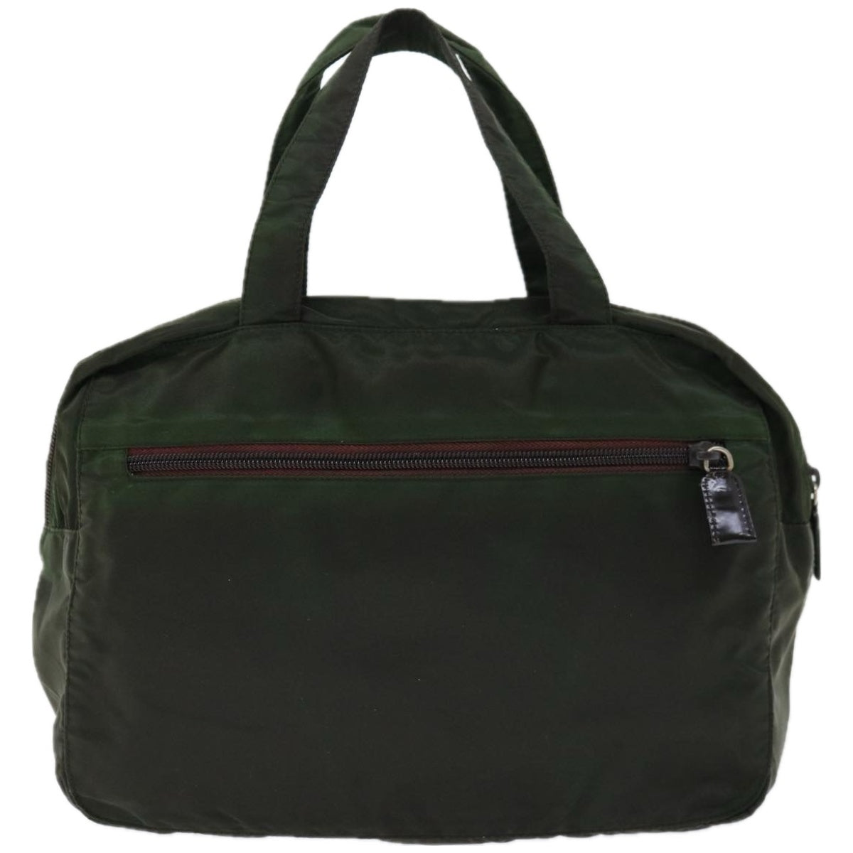PRADA Hand Bag Nylon Green Auth ac2782