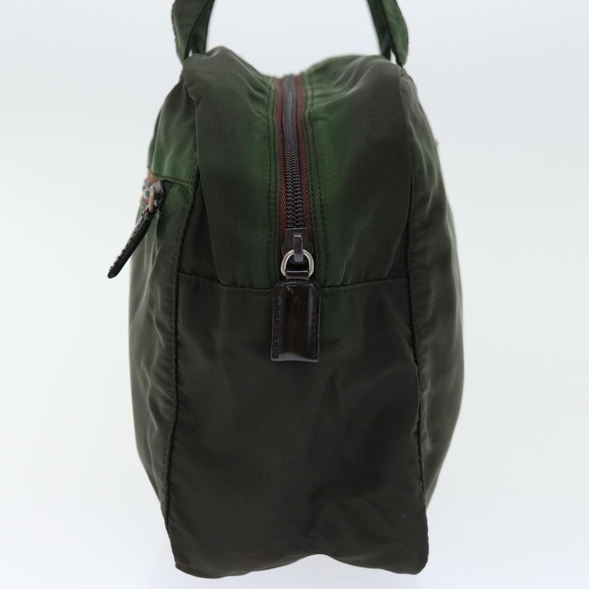 PRADA Hand Bag Nylon Green Auth ac2782