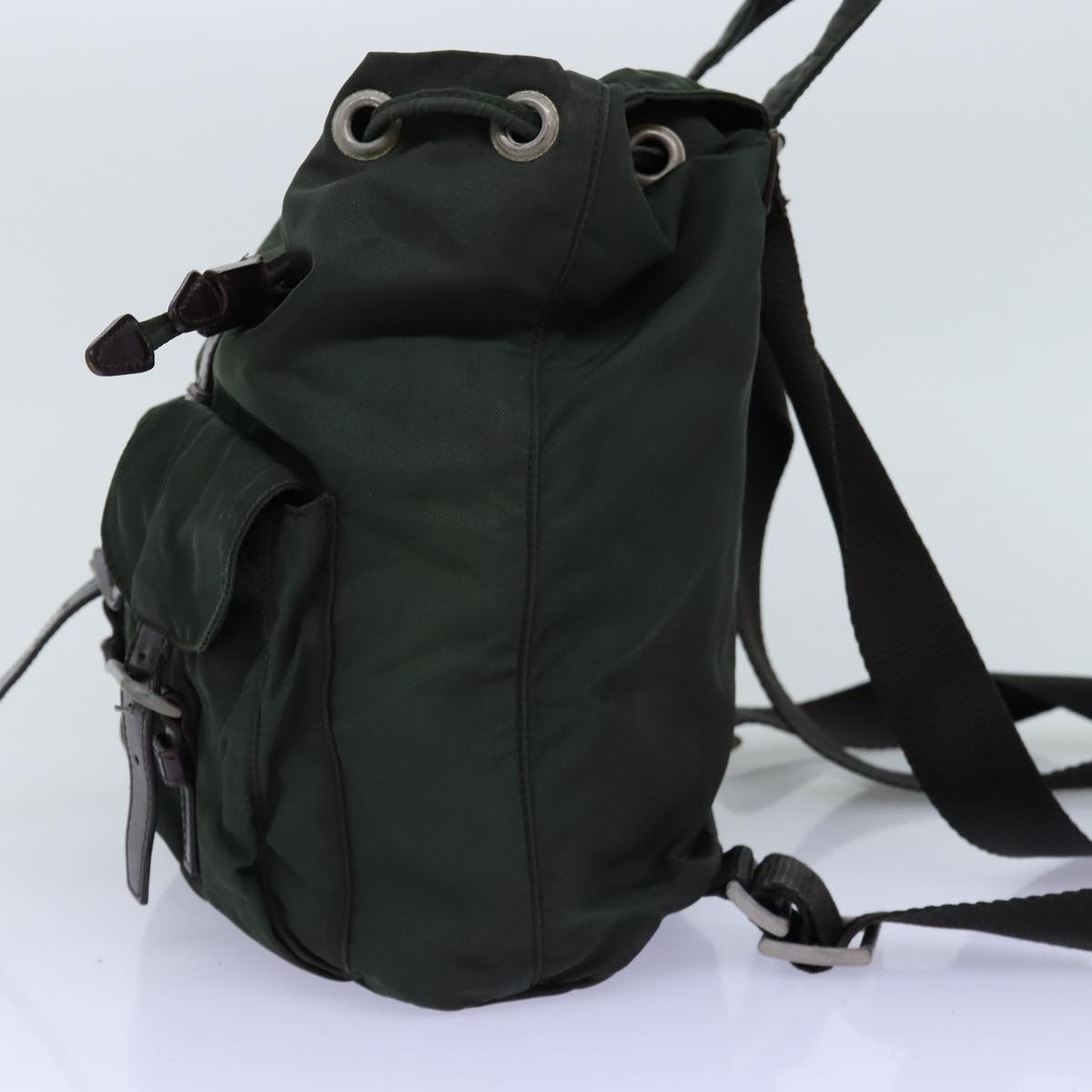 PRADA Backpack Nylon Khaki Auth ac2971