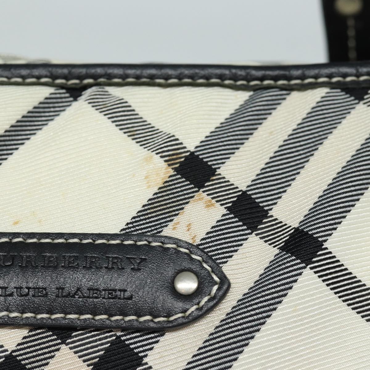 Burberry Nova Check Blue Label Tote Bag Canvas Beige Auth ac3068