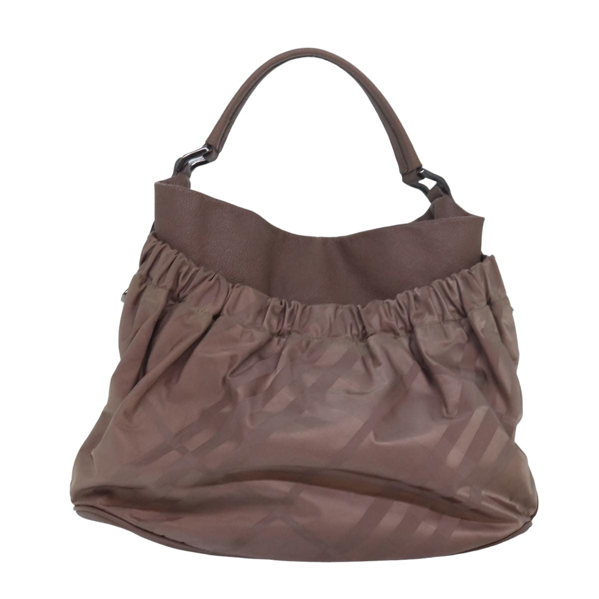 Burberry Nova Check Shoulder Bag Leather 2way Beige Auth ac3125