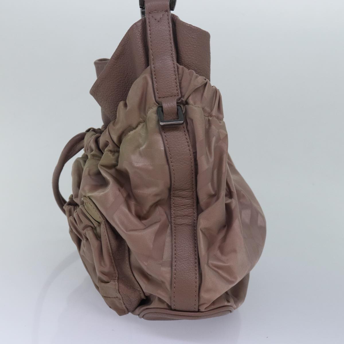 Burberry Nova Check Shoulder Bag Leather 2way Beige Auth ac3125