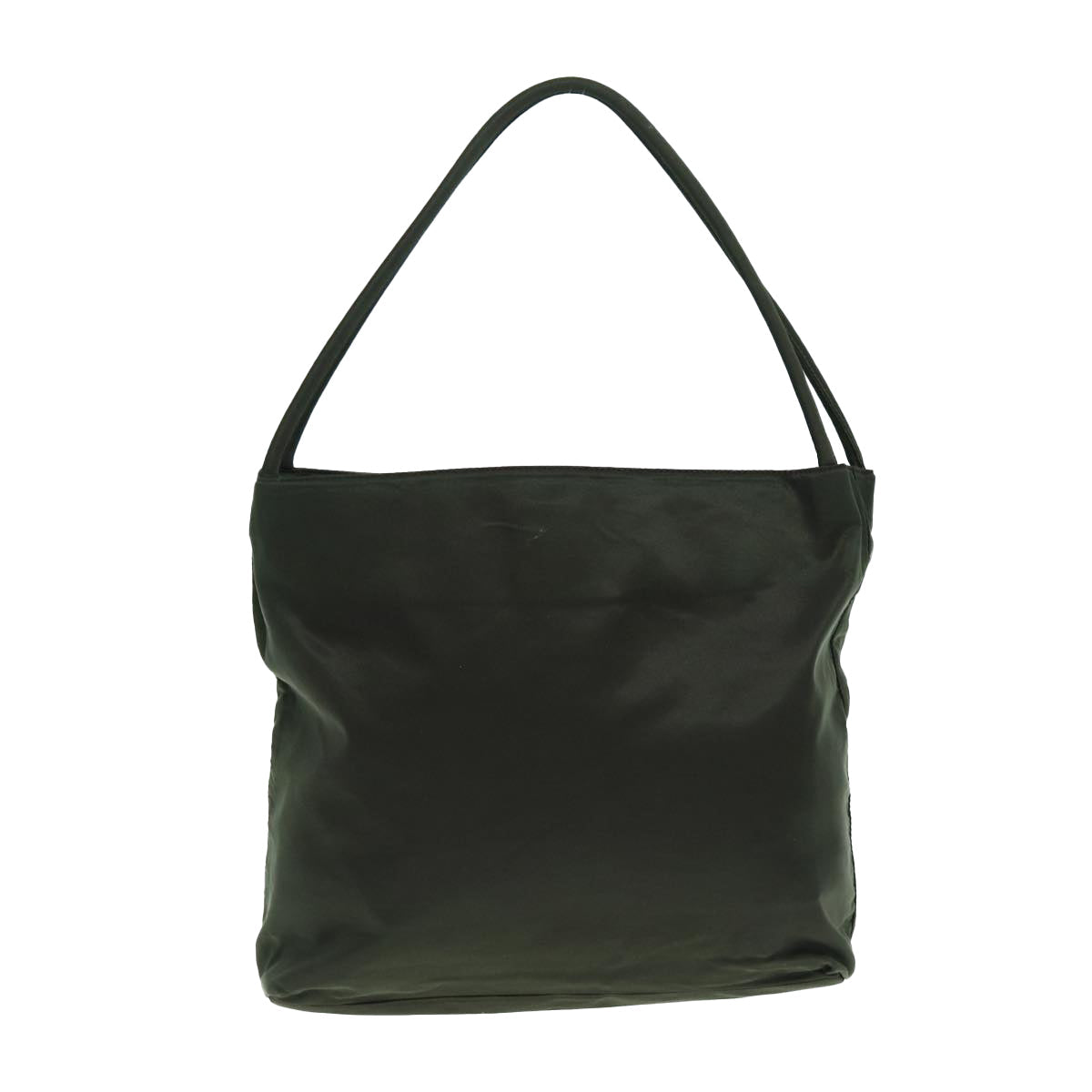 PRADA Tote Bag Nylon Khaki Silver Auth