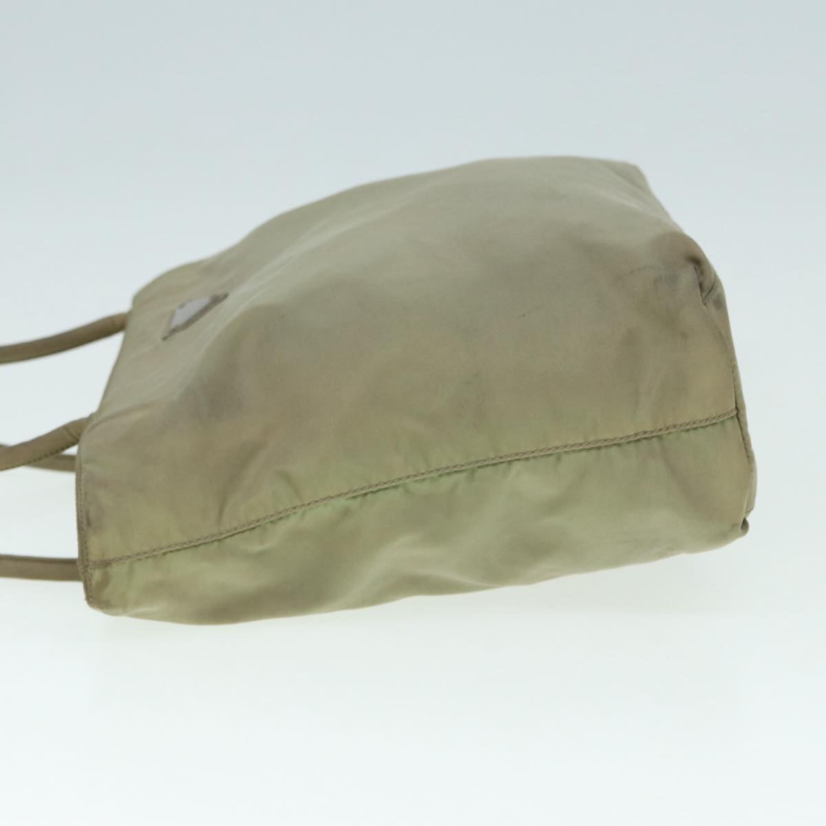 PRADA Tote Bag Nylon Beige Auth