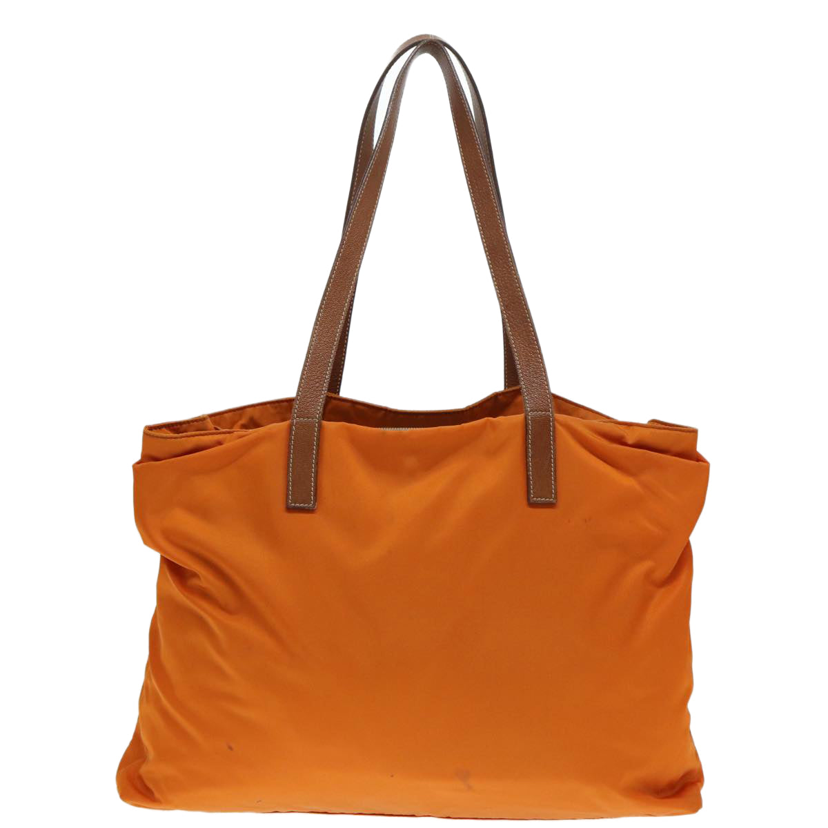 PRADA Tote Bag Nylon Orange Silver Auth